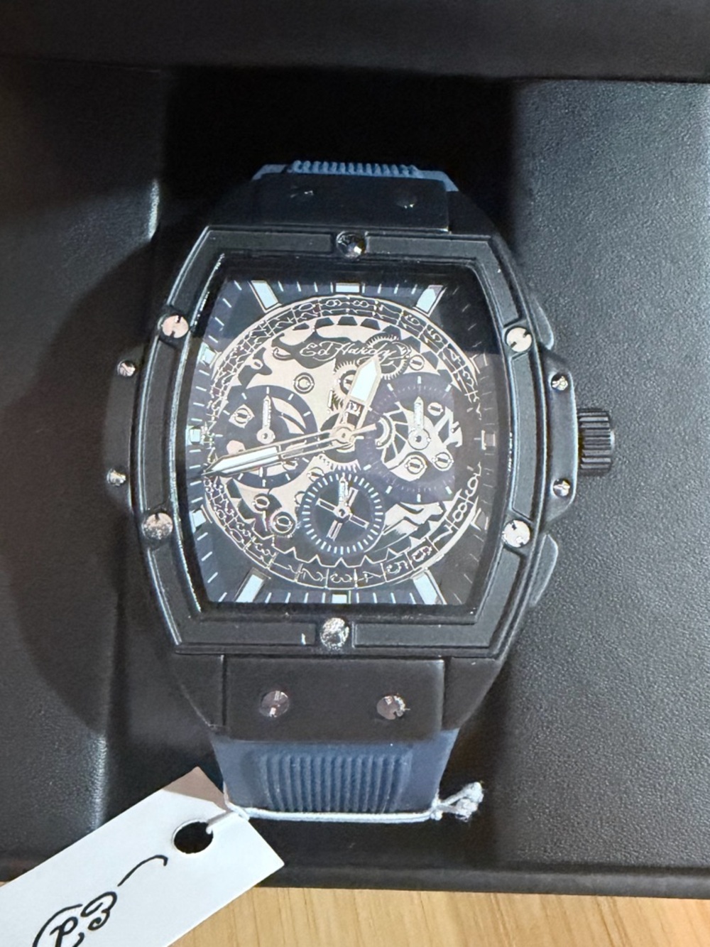 Black and Blue Mechanical-Style Men's Watch